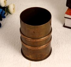 Handcrafted South Indian Holy Pot in Cylindrical Shape for Decor
