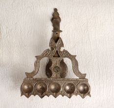 Handcrafted Finest Brass Aarti Oil Lamp with Cobra Handle