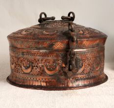 Handmade Islamic Art Copper Jewelry Box for Decoration