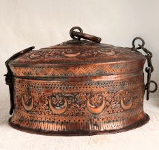 Handmade Islamic Art Copper Jewelry Box for Decoration