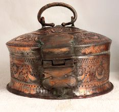 Handmade Islamic Art Copper Jewelry Box for Decoration