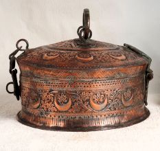 Handmade Islamic Art Copper Jewelry Box for Decoration