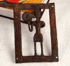 Handcrafted Finest Brass Plate of Man Playing Dufli