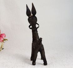 Handmade High-Quality Brass Bankura Horse Statue in Tribal Art