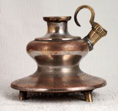 Handcrafted Engraved Brass Hookah Base in Brown Finish