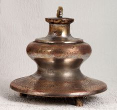Handcrafted Engraved Brass Hookah Base in Brown Finish