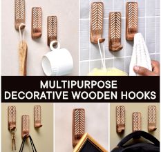 Wooden Self Adhesive Brown Wall Mounted Hooks