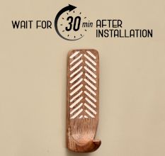 3 Pieces Wooden Self Adhesive Brown Hooks
