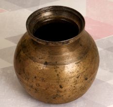 Elegant Brown Holy Water Pot Made of Finest Brass