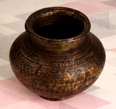 Beautifully Engraved Brass Water Pot for Ritual and Decor