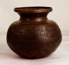 Dark Finish Brass Holy Water Pot for Decoration and Collection