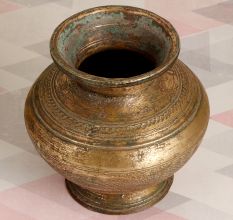 Handmade Vintage Finish Holy Water Pot Made of Brass