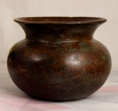 Dark Finish Finest Brass Cooking Pot in Assamese Art