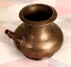 Antique Finish Holy Water Pot with Spout Made of Brass