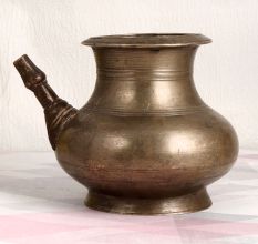 Antique Finish Holy Water Pot with Spout Made of Brass