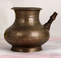 Antique Finish Holy Water Pot with Spout Made of Brass