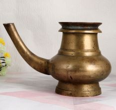 Sturdy Brass Holy Water Pot with Spout for Home Decor