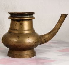 Sturdy Brass Holy Water Pot with Spout for Home Decor