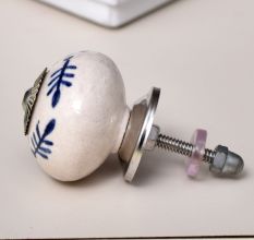 Blue Floral Ceramic Cabinet Knob