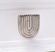 Silver Semi Oval Iron Cabinet Knobs