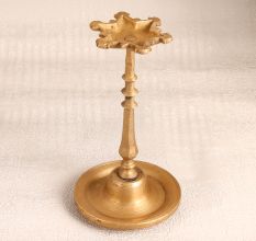 Elegant Golden Oil Lamp with 6 Jyot Made of Finest Brass