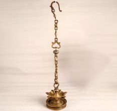Hanging High-Quality Brass Oil Lamp with 7 Jyots for Decor