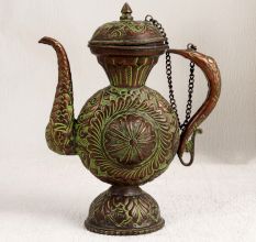 Islamic Art Copper Kettle in Vintage Finish for Decor