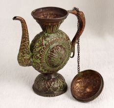 Islamic Art Copper Kettle in Vintage Finish for Decor