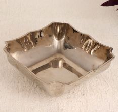 Handmade Nickel Plated Shiny Brass Bowl for Decoration