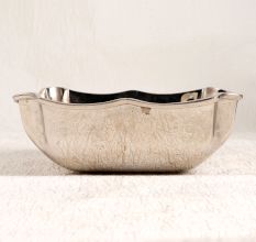 Handmade Nickel Plated Shiny Brass Bowl for Decoration
