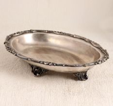 Vintage Finest White Metal Food Tray in Silver Finish