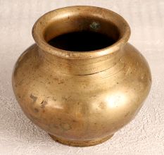 Vintage Brown Brass Holy Pot for Flower Decoration