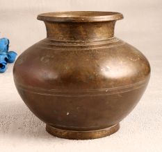 High-Quality Brown Finish Brass Water Pot for Decoration