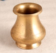 Glossy Golden Holy Water Pot Made of Premium Brass