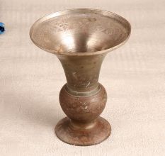 Vintage Gray Brass Flower Pot for Home Decoration