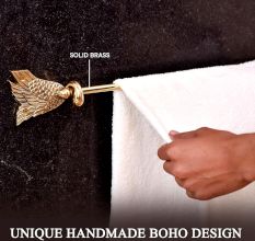 Modern Premium Brass Towel Hanger in Golden Finish