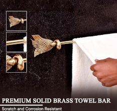 Modern Premium Brass Towel Hanger in Golden Finish