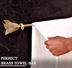 Modern Premium Brass Towel Hanger in Golden Finish