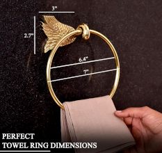 Modern Handmade Brass Towel Ring in Golden Finish