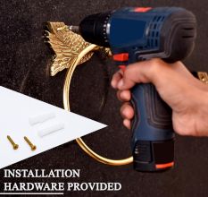 Modern Handmade Brass Towel Ring in Golden Finish