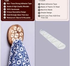 Wooden Self Adhesive Brown Hooks