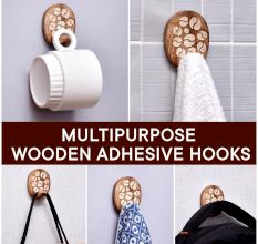 Wooden Self Adhesive Brown Hooks