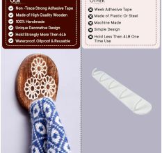 Brown Wooden Adhesive Hooks for Painted Walls