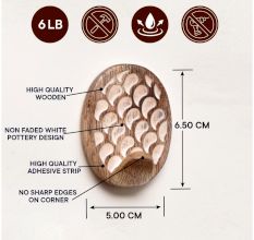 Wooden Brown White Adhesive Hanging Hook