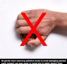 Wooden Brown White Adhesive Hanging Hook