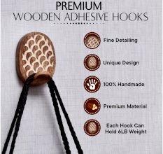 Wooden Brown White No Damage Wall Adhesive Hook
