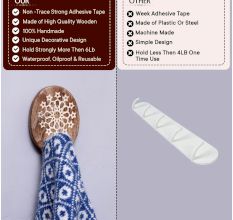 Wooden Brown Floral Sticky Hook for Wall