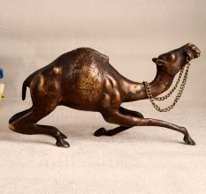High-Quality Brass Statue of Camel Sitting for Home Decor