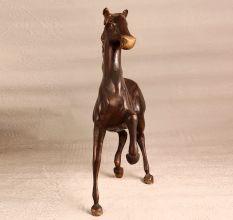 Handcrafted Elegant Brown Horse Statue Made of Brass