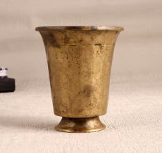 Vintage Handmade Brass Holy Glass for Home Decor